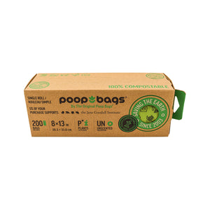 THE ORIGINAL POOP BAGS® COMPOSTABLE SINGLE BULK ROLL (200 CT.)